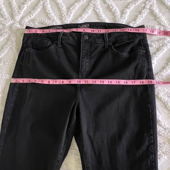 NYDJ Barbara Bootcut Black Denim Stretch Lift X Tuck Technology Jeans 14 Short - Picture 11 of 15